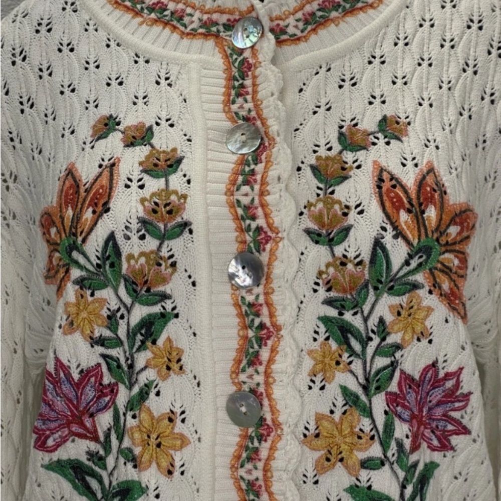 FARM Rio Off White Garden Delight Knit Cardigan - Picture 13 of 13